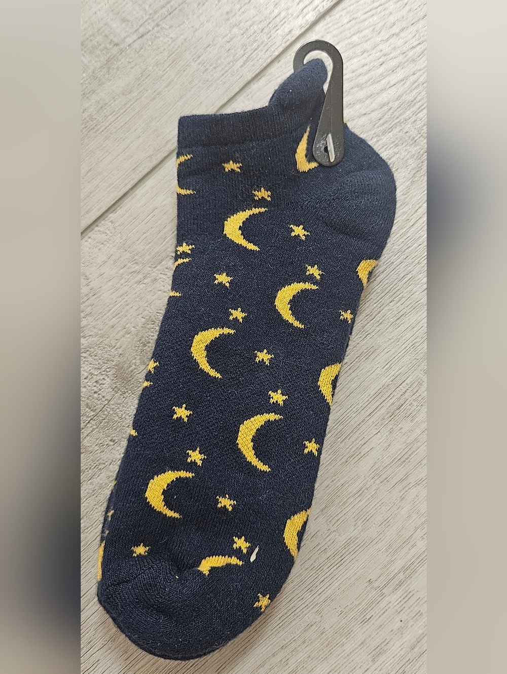 Navy Moon Stars Organic Cotton Tab Footie Socks Size Medium Soft Comfort USA